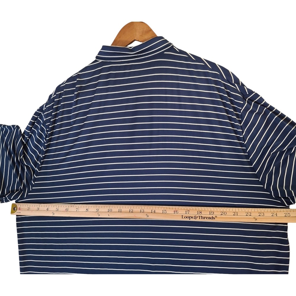 RLX Trump National Bedminster Men's XL Polo Shirt Blue Striped Golf Ralph Lauren - Picture 7 of 8